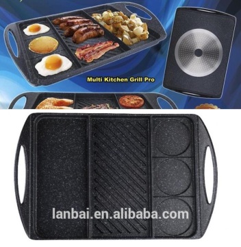 NEW die cast aluminum non stick Breakfast Frying Pan 5 In 1 Grill Pan With Multi Section