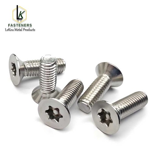 Плоскія шрубы з патаемнай галоўкай з нержавеючай сталі, устойлівыя да ўмяшання