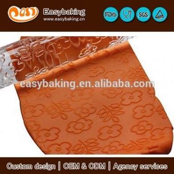 Lovely blooms and leaves custom acrylic embossing rolling pin for DIY fondant cake decorating
