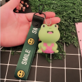 Label tahan lama Silicone Custom 3D Travel Frog Keychain Label