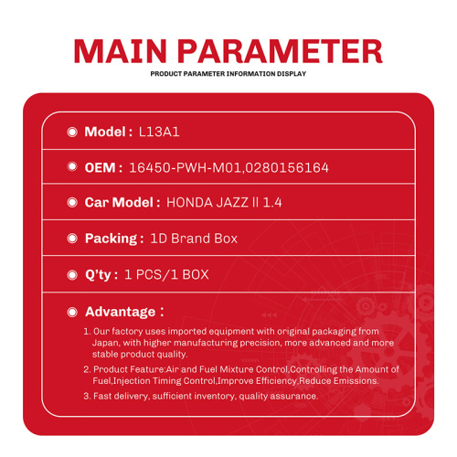 حاقن الوقود 0280156164 16450PWWHM01 لعام 2003-2008 هوندا 1.4L 8V Jazz LL GD 1.3L حقن الوقود
