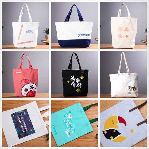 Customized wholesale promotion printed cotton canvas bag
