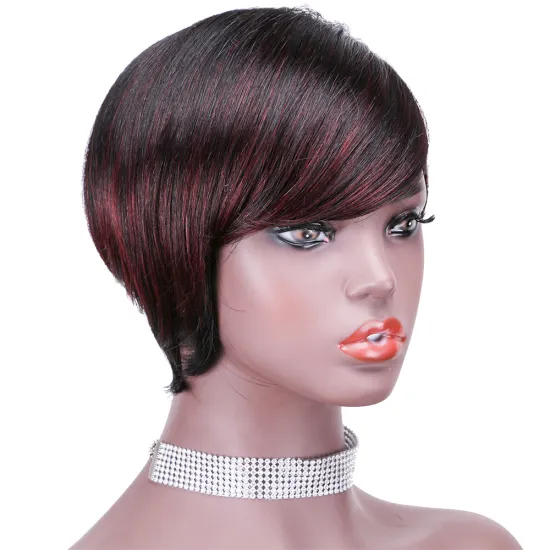 Cheap wholesale Short afro pixie cut wigs for black woman Perruque unprocessed virgin malaysian Brazilian human hair wigs