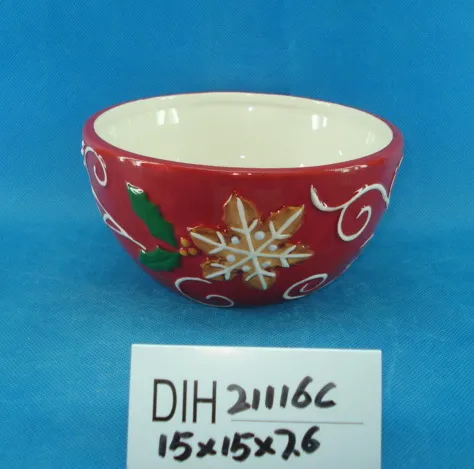 Hand-Painted Ceramic Candy Bowl for Christmas Decoration