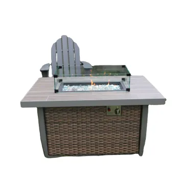 Rectangle Garden Outdoor Fireplace: Gas Fire Pit Table Furniture
