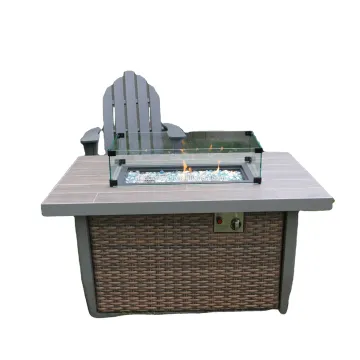 Rectangle Garden Outdoor Fireplace: Gas Fire Pit Table Furniture