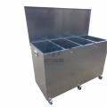 Cold rolled steel feed bins with three compartments