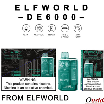 ElfWorld DE6000 Blue Razz Ice Disposable Vape