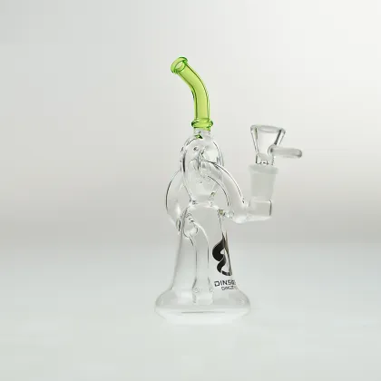 2022 New Bubbler Wholesale Hookah Borocilicate Herb Wax Water Pipe Recycler Glass