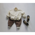 Children's Space Cotton Plaid Crewneck Jacket