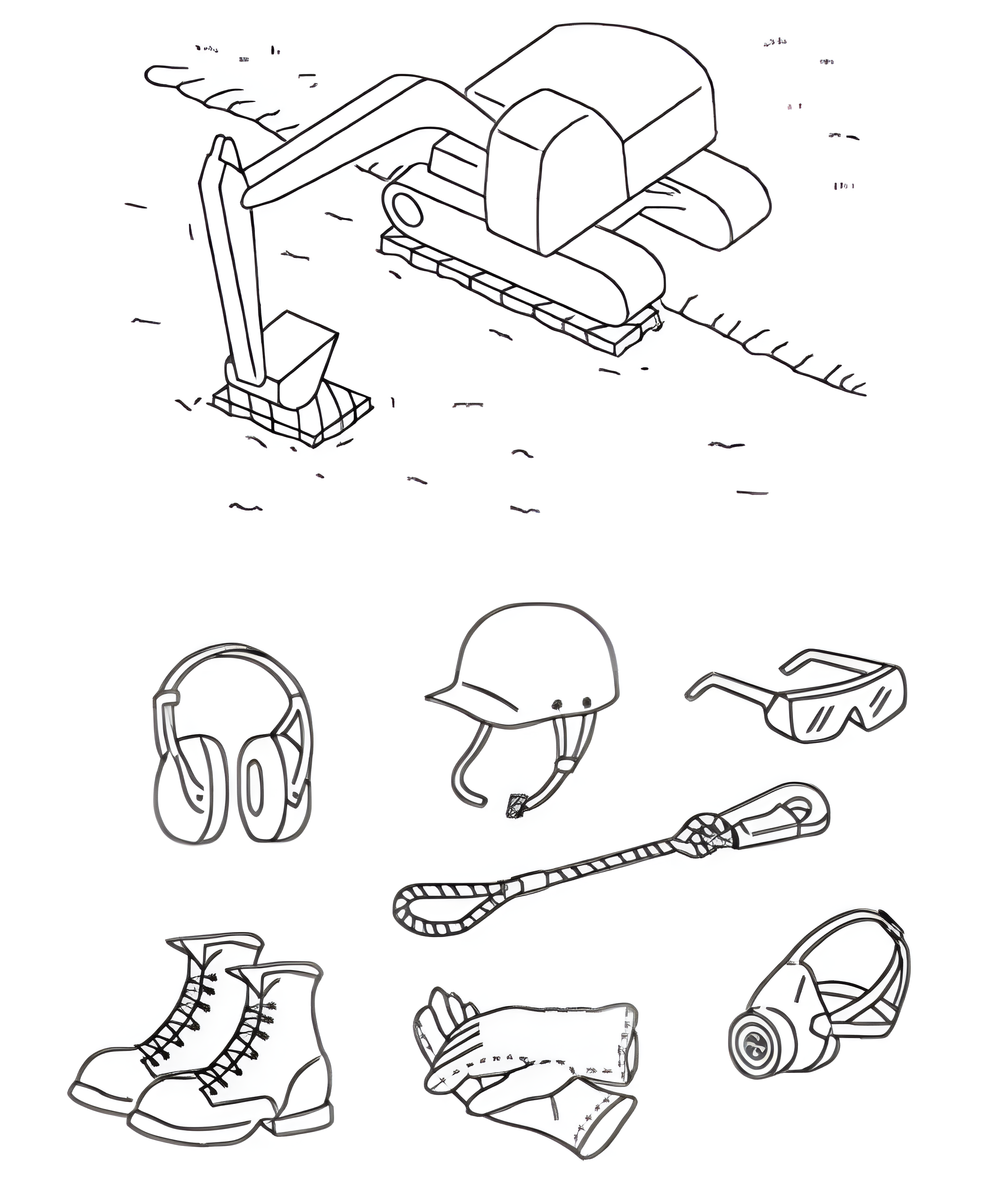 excavator drawing