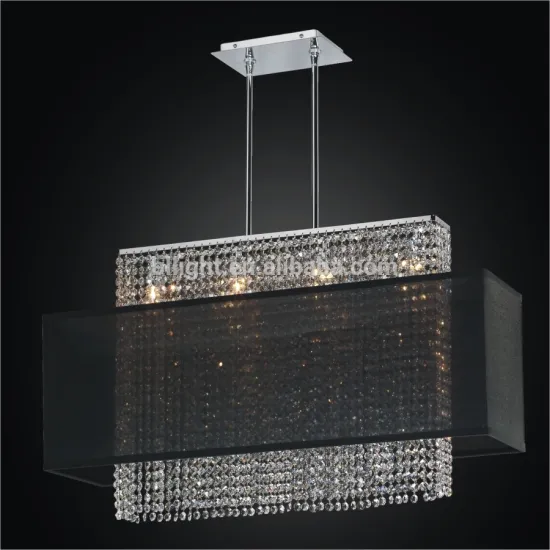 Metal frame gauze lampshades modern crystal pendant light