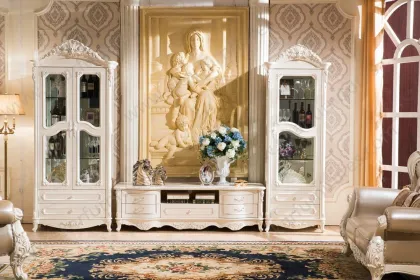 Wooden Living Room Furniture Royal Design Display Cabinet