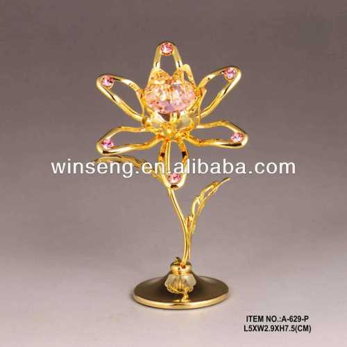 24K gold plated Crystal Flower Stand with swarovski elements