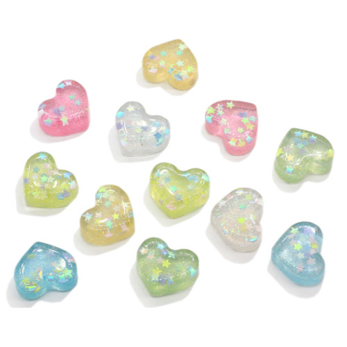 Glitter Star Heart Resin Crafts 100 Stück Künstliche Dekoration Charms DIY Ornament Für Ohrring Halskette Anhänger Herstellung