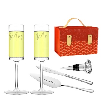 Lead-Free Champagne Flute Wedding Wine Glass Set