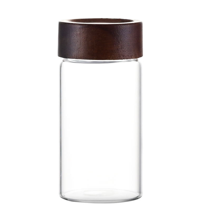 150ml airtight glass bottle with wooden cap