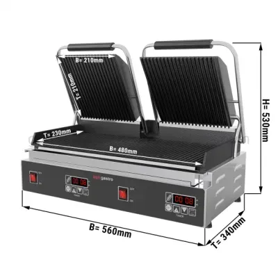 Hot Sales Double Head Commercial Non-Stick Sandwich Grill Electric Smokeless Contact Grill Panini Grill