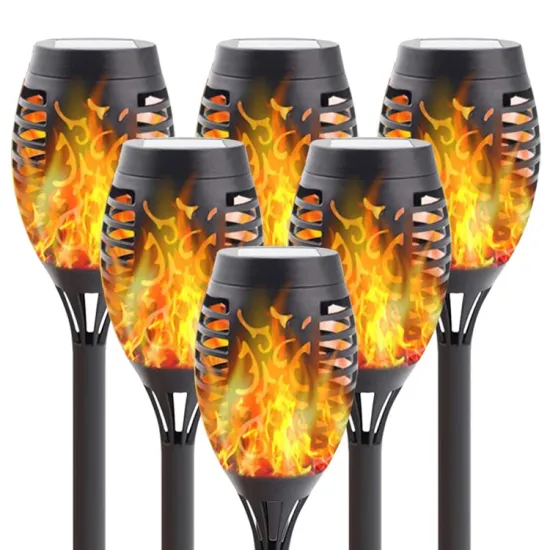 12 LED Waterproof Portable Solar Garden Lights: Flame Style Solar Garden Lanterns with LED Flames