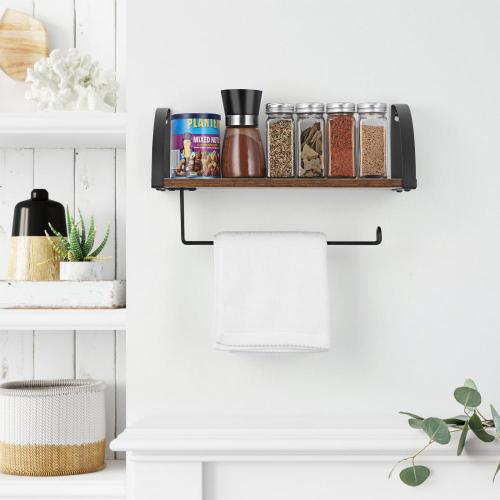 Wall Mount Kitchen Storage Shelf with Paper Holder