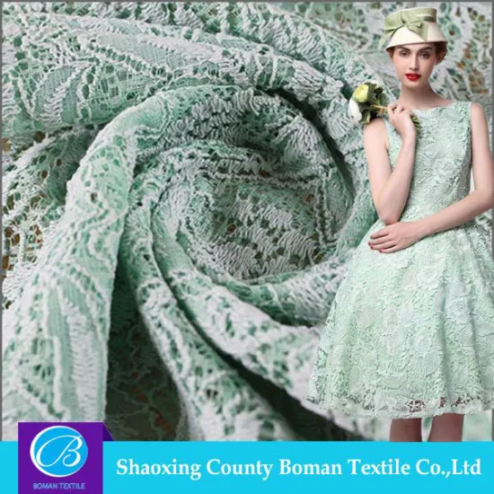 Wholesale fabric Top-end Beautiful dubai Dyed green embroidered lace fabric for sale