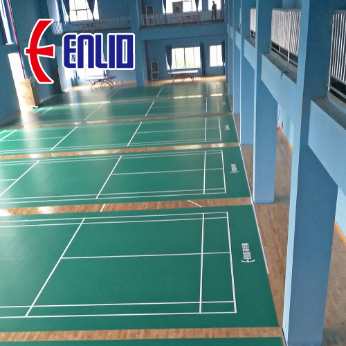 badminton wedstrijd sportveld vloer