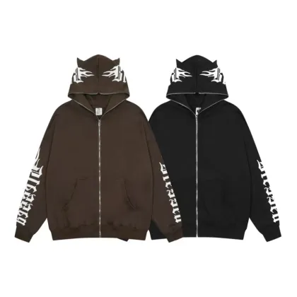 High Quality Soft Oversize Full Face Zip Up Hoodie