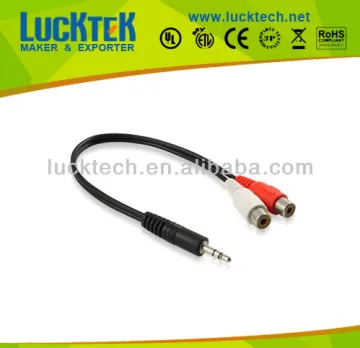 Audio/vedio cable,3.5mm Male TO 2*RCA Female cable, high qulity