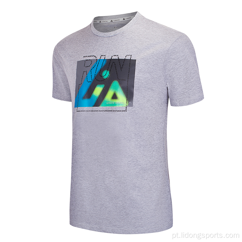 Camiseta esportiva de homens de corrida casual por atacado