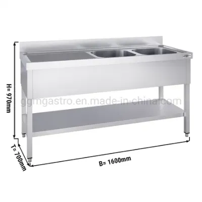 Commercial Stainless Steel Sink Work Table Dishwasher Sink