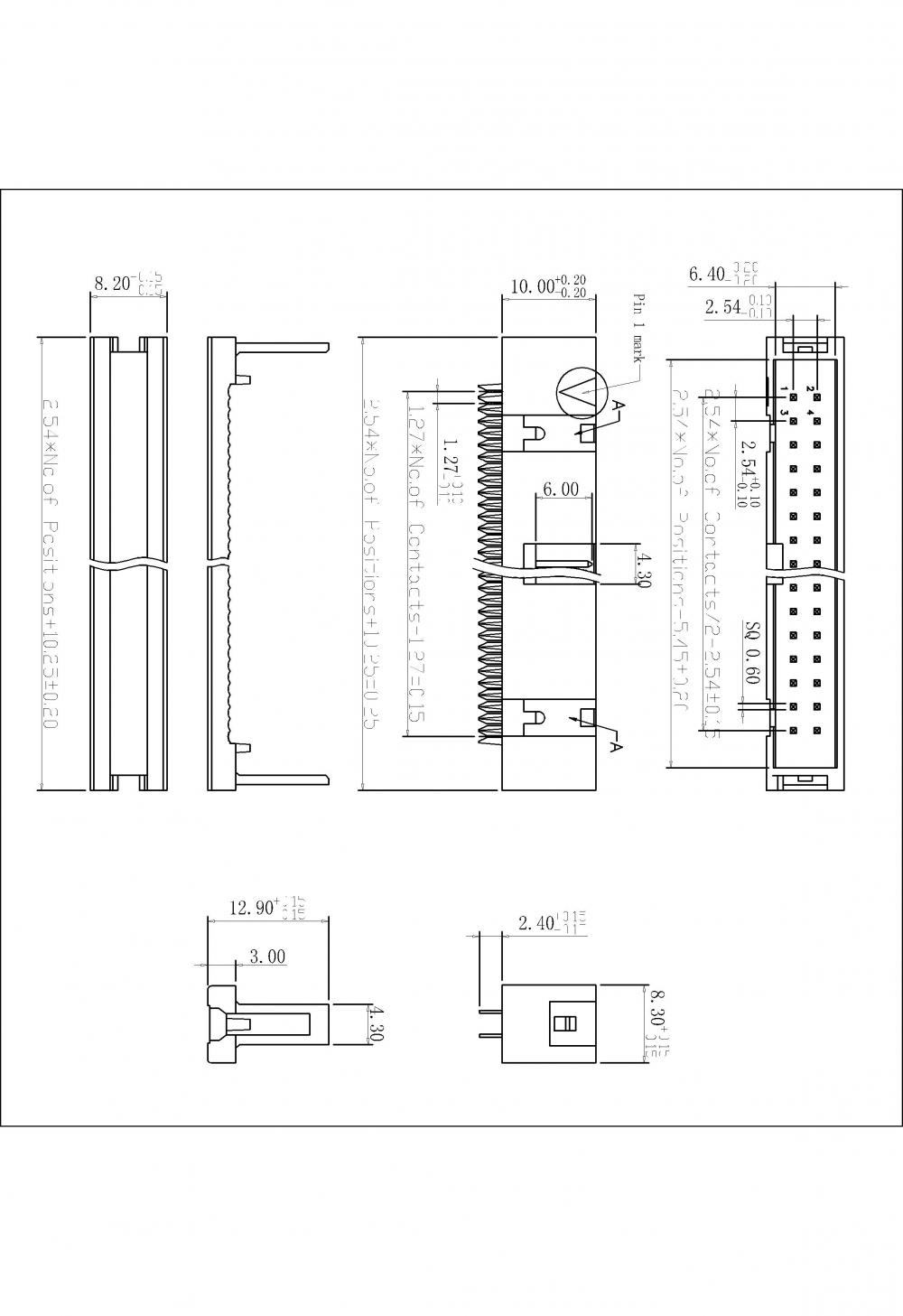 2,54mm IDC Box Header Dual Row w/o Ears