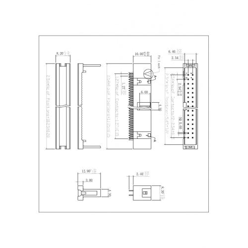 2.54mm Dual Row IDC Connector 2.54mm dual row box header IDC Type Factory