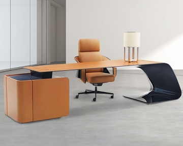 Bugatti Office Desk - Italian Luxury Leather Business Storage Desk