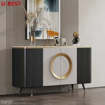 Designer Modern Sideboards Buffet: Kitchen Cabinet Lockers with Drawers