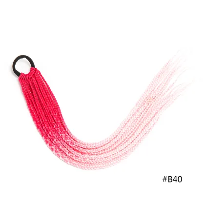 AliLeader Cute Kid Ponytail Holder Hair Accessories Rainbow Color Hair Tie Girls Sweet Hair Extension Children Wig Braid