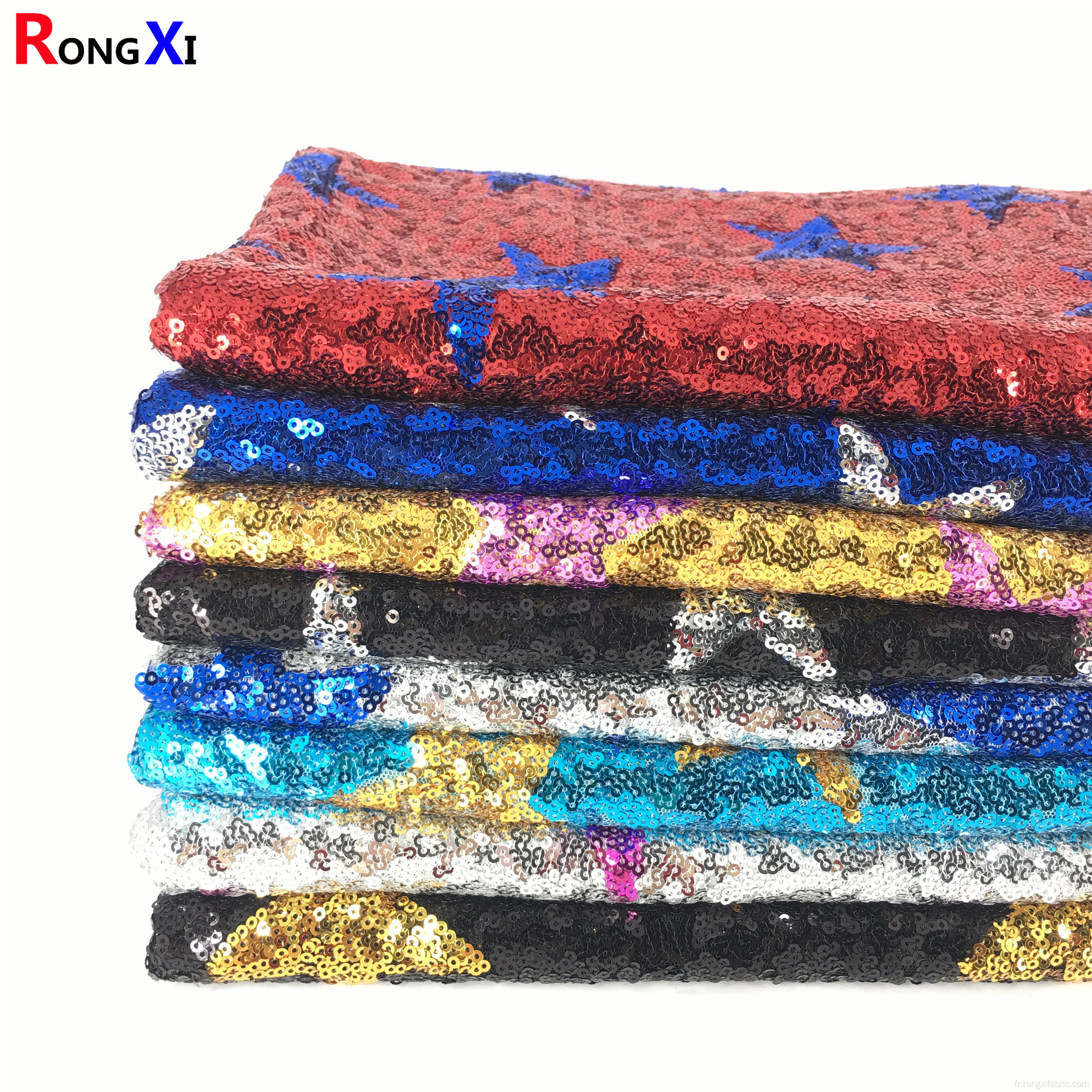 Tissu brodé de paillettes rondes tout neuf de 3 mm