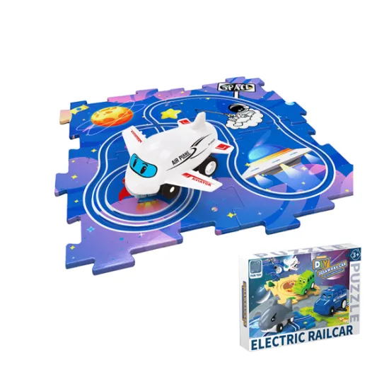 Electric Space Airplane Car Track Toys: DIY Jigsaw Rail Set for Kids and DollarToy Promotion