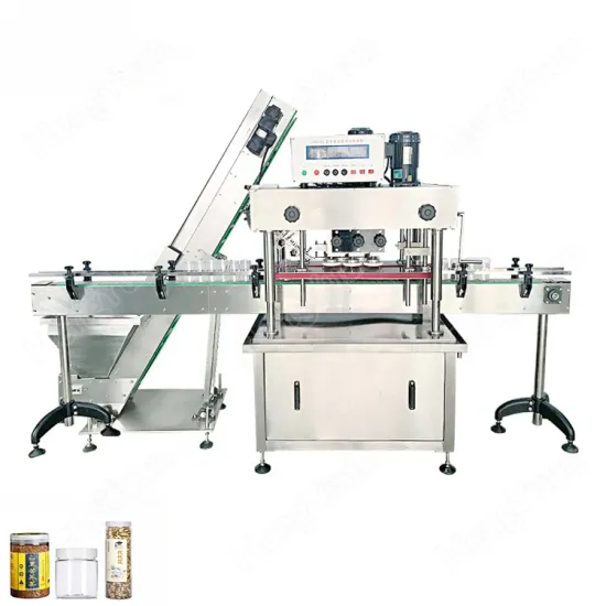 6000BPH Automatic Linear Screwing Capping Machine with Lid Sorting Elevator for Plastic Round Jars