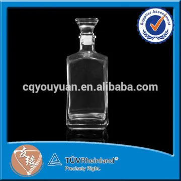 Empty Glass Bottle Liter Whisky 750ML Frosted Square Bottle With Screw Cap