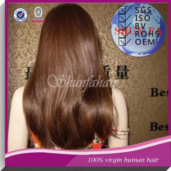 100% blonde color Chinese remy soft hair wig