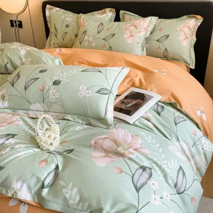 Printed Cotton Bed Sheet Set Flat Sheet Home Linen