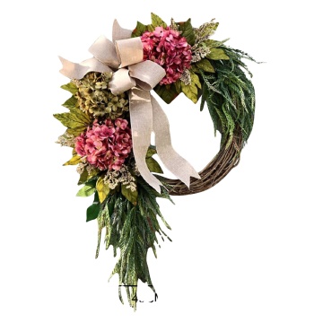 DIY Garden Farmhouse Décor: Creating a Pastoral Style Simulation Hydrangea Wreath Wall Hanging