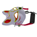 Máscara japonesa de iluminação LED de raposa adereço para cosplay