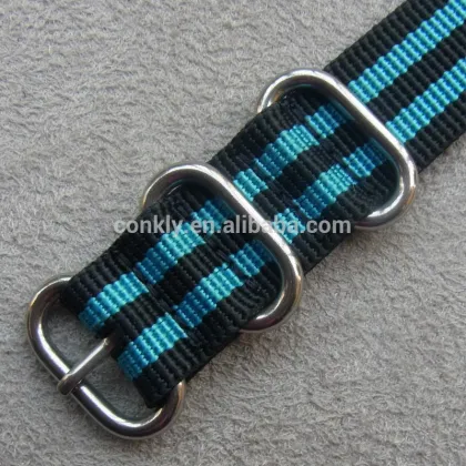 Nylon zulu five silver buckle strap sales