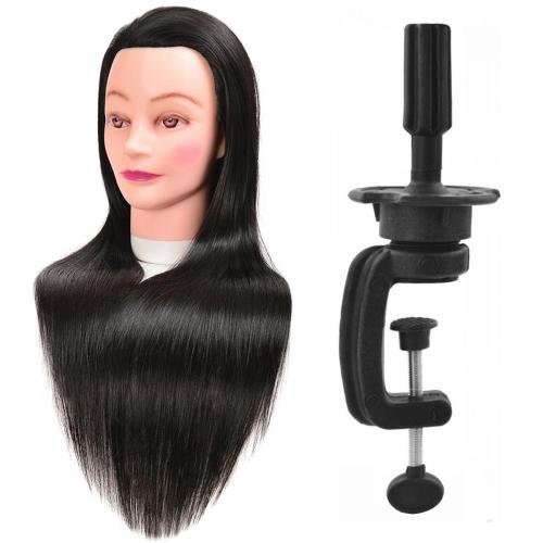 100% SYNTHETIC FIBER BLACK COLOR MANNEQUIN HEAD FOR HAIRDRESSING PRATISE