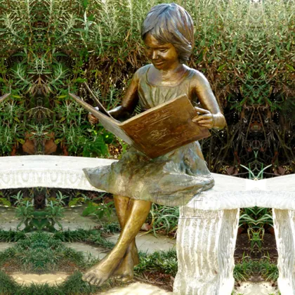 Factory Supply outdoor bronze girls sculpture sister statue