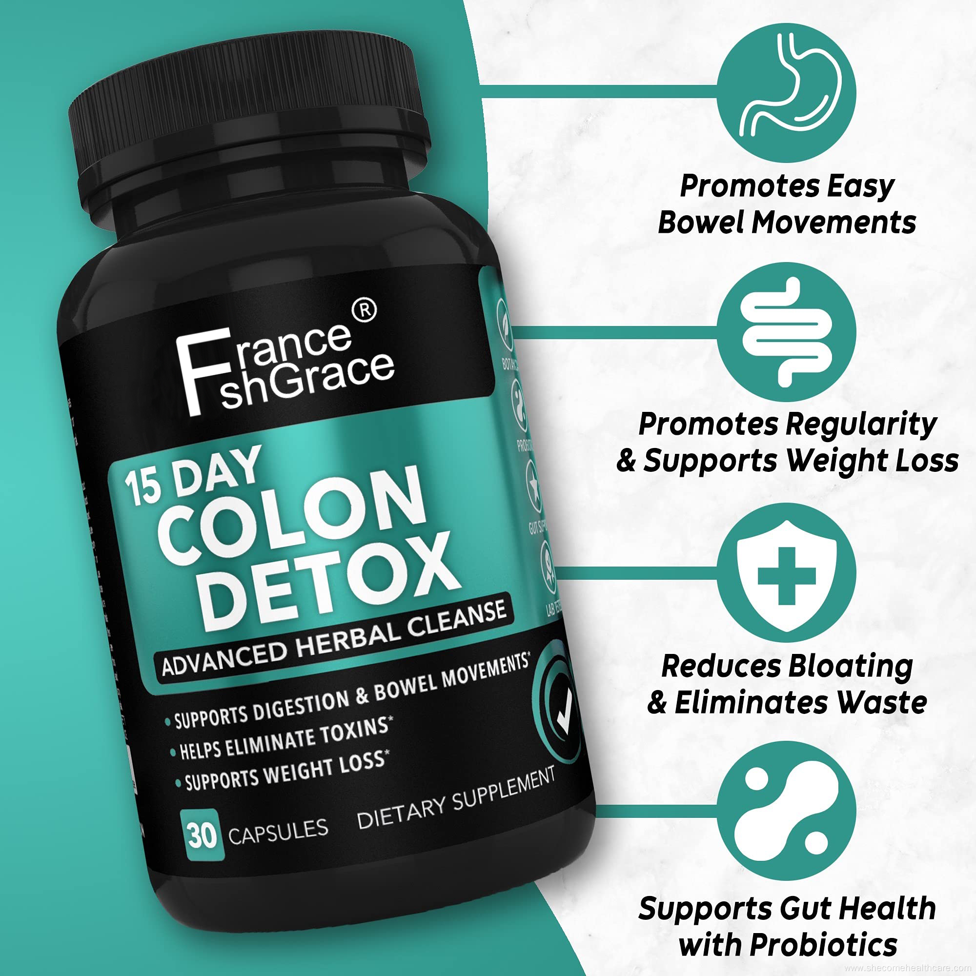 OEM Advanced Gut and Colon Detox Supplement Capsules