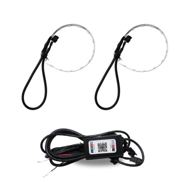 2PCS Auto Breatlights Máy chiếu LED RGB Devil Eyes cho xe có điều khiển điều khiển từ xa ứng dụng