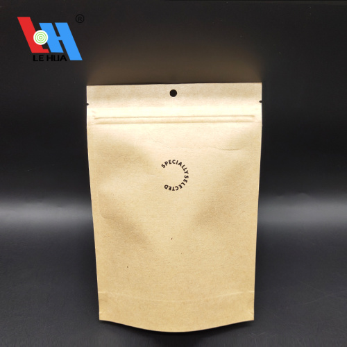 Kraft Paper Pouches With Zipper And Clear Window