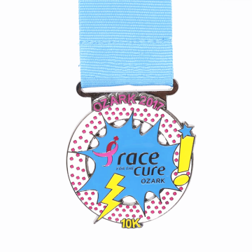custom enamel metal cure race medal